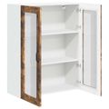 vidaXL Nástenný sklenený kabinet LUCCA Dymový dub 80 x 31 x 100 cm