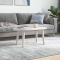 vidaXL Stolová doska biela 80x40x2,5 cm masívna borovica oválna