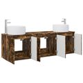 vidaXL Set kabinetov do kúpeľne 3 ks Dymový dub 49,5 x 44,5 x 66 cm
