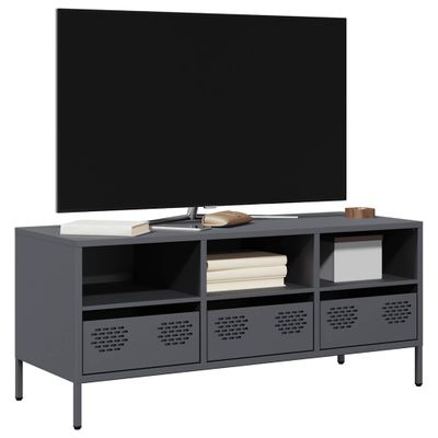 vidaXL TV skrinka antracit 101,5x39x43,5 cm oceľ valcovaná za studena