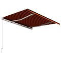 vidaXL Manuálna zaťahovacia markíza oranžová a hnedá 350x250 cm