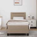 vidaXL Posteľ s pružinovým rámom Kapučínová 90 x 190 cm Umelá koža