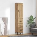 vidaXL Highboard Remeselný dub 34,5 x 34 x 180 cm Kompozitné drevo