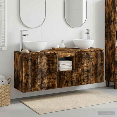vidaXL Set kabinetov do kúpeľne 3 ks Dymový dub 49,5 x 41 x 64,5 cm
