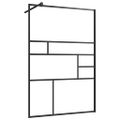 vidaXL Sprchová zástena s priehľadným ESG sklom 115x195 cm čierna