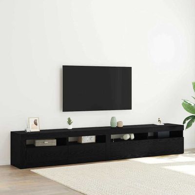vidaXL TV skrinka 2 pcs Čierny dub 240 x 35 x 40 cm Kompozitné drevo