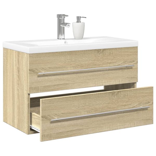 vidaXL 2-dielna súprava kúpeľňových skriniek sonoma kompozitné drevo