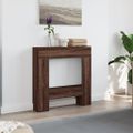 vidaXL Obloženie krbu hnedý dub 81x18x82 cm kompozitné drevo