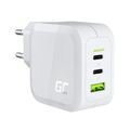Green Cell CHARGC08W PowerGan 65W nabíjačka (2x USB-C, 1x USB-A), biela