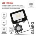 LED reflektor GLARO EMOS ZS2314B s pohybovým čidlom, 10 W, čierna, IP54, 1000 lm, neutrálna biela
