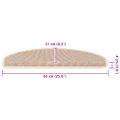 vidaXL Schodové rohože 15 ks 65x21x4 cm biele a hnedé polkruhové, veľké