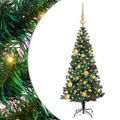 vidaXL Umelý predsvietený vianočný stromček Zelená 120 cm PVC a kov
