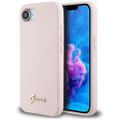 Puzdro Guess HC Silicone Script Metal Logo pre iPhone 16e Ružové