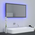 vidaXL Kúpeľňové LED zrkadlo sivé 80x8,5x37 cm akryl