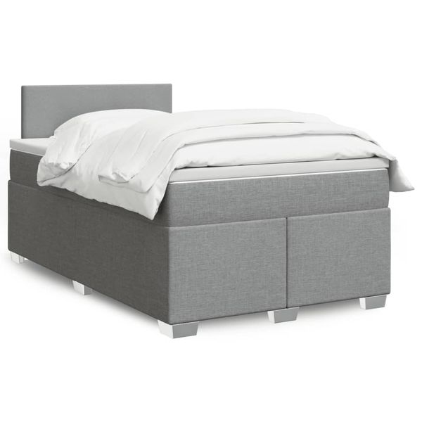 vidaXL Boxspring posteľ s matracom bledosivá 120x200 cm látka