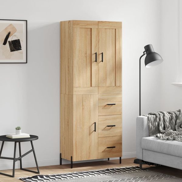 vidaXL Vysoká skrinka dub sonoma 69,5x34x180 cm spracované drevo