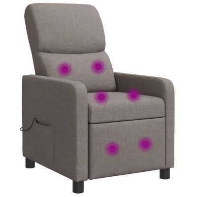 vidaXL Masážne relaxačné kreslo Sivohnedá