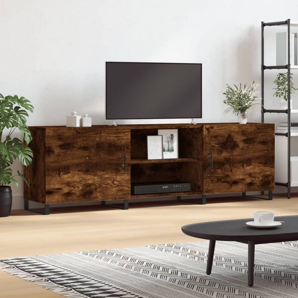 vidaXL TV skrinka dymový dub 150x30x50 cm kompozitné drevo