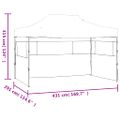 vidaXL Skladací párty stan s 3 stenami 291x413x315 cm, biely