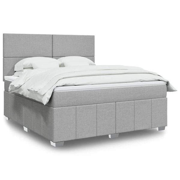 vidaXL Boxspring posteľ s matracom bledosivá 180x200 cm látka