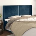 vidaXL Čelo postele so záhybmi tmavomodrá 163x16x118/128 cm zamat