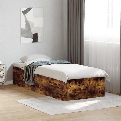 vidaXL Rám postele na podlahe Dymový dub 80 x 200 cm Kompozitné drevo