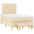 vidaXL Boxspring posteľ s matracom krémový 120x200 cm látka