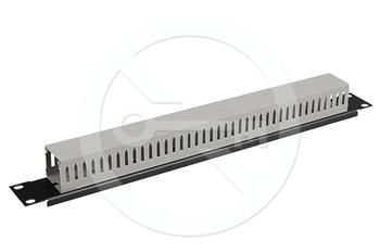 Solarix - vyvážací panel 19" 1U BK plastový VP-03