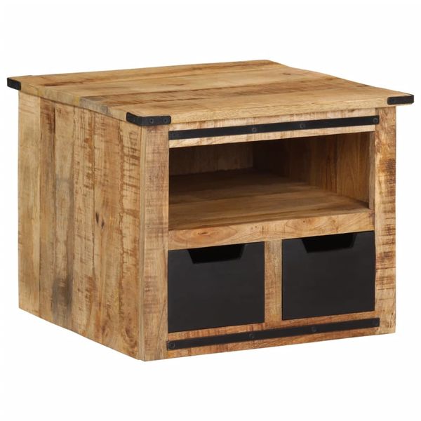 vidaXL Konferenčný stolík so zásuvkami 50x50x40 cm mangovníkový masív