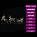 vidaXL LED Soby 3 ks 60 LED Teplá biela 44,5 x 18 x 66 cm PET