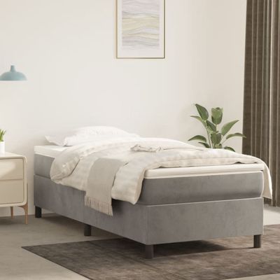 vidaXL Posteľný rám s boxspringom bledosivý 80x200 cm zamat