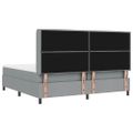 vidaXL LED box s pružinami s matracmi Svetlosivá 200 x 200 cm látka