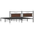VidaXL Rám postele bez matraca Dub hnedý 200x200 cm Konštrukcia dreva