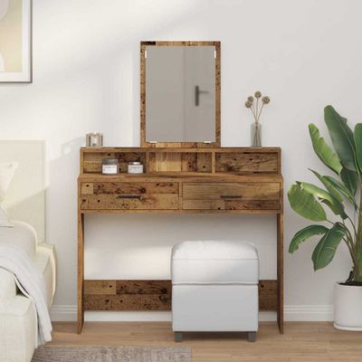 vidaXL Toaletný stolík Staré drevo 100 x 41 x 140 cm Kompozitné drevo