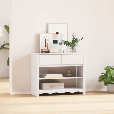 vidaXL Konzolový stôl so zásuvkou Drammen Biela 89,5 x 37 x 73 cm