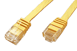 UTP patchkabel kat. 6, plochý, žltý, 1m