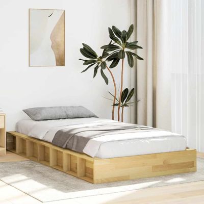 vidaXL Posteľný rám bez matraca 80x200 cm dub z masívneho dreva