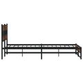 vidaXL Kovový posteľný rám bez matraca hnedý dub 200x200 cm