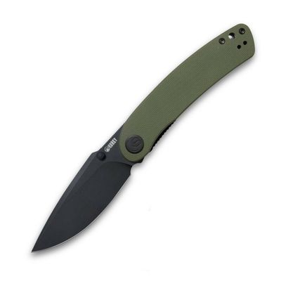 Kubey KU344G Momentum vreckový nôž 8,7 cm, Dark Stonewash, zelená, G10, spona