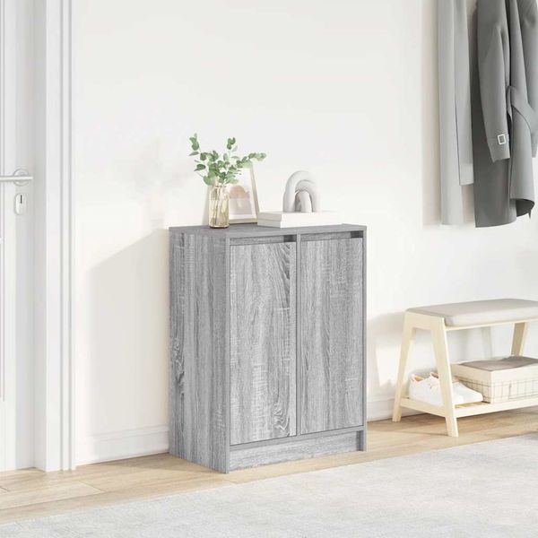 vidaXL Botník sivý dub sonoma 57x34x76 cm kompozitné drevo