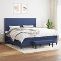 vidaXL Boxspring posteľ s matracom modrá 200x200 cm látka