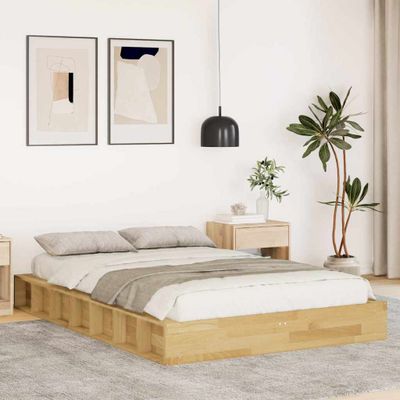 VidaXL Rám postele bez matraca 120x200 cm Dub z masívneho dreva