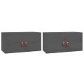 vidaXL Nástenné skrinky 2 ks sivé 60x30x30 cm masívna borovica
