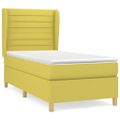vidaXL Posteľný rám boxspring s matracom zelený 90x200 cm látka
