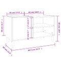 vidaXL Skrinka na platne dymový dub 84,5x38x48 cm kompozitné drevo