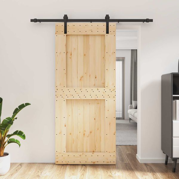 vidaXL Posuvné dvere Prírodná a čierna 90 x 210 cm