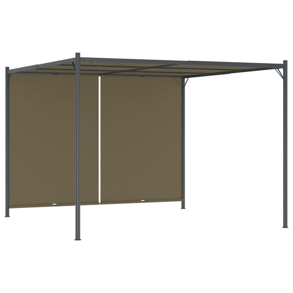 vidaXL Záhradná pergola so zaťahovacou strechou 3x3m sivohnedá 180g/m²