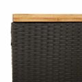 vidaXL Záhrad. úložný box čierny 110x55x63 cm polyratan akáciové drevo