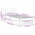 vidaXL Rám postele Hnedá 100 x 200 cm Masívne borovicové drevo