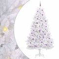 vidaXL Umelý Sklápací Vianočný Stromček Biela 270 cm PVC a oceľ